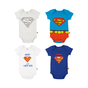 Set of 4x Warner Bros Superman baby bodysuits