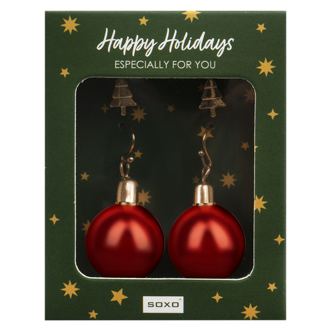 Earrings SOXO | set of baubles and Christmas tree earrings | funny gift for her | holidays