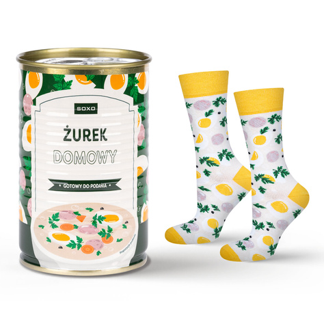 Men's Socks | Women's SOXO GOOD STUFF colorful funny sour soup in a can + recipe for him | for Her Unisex