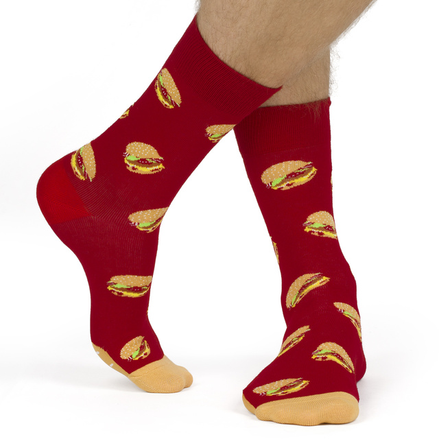Set of Steak Socks and Hamburger Socks in a box
