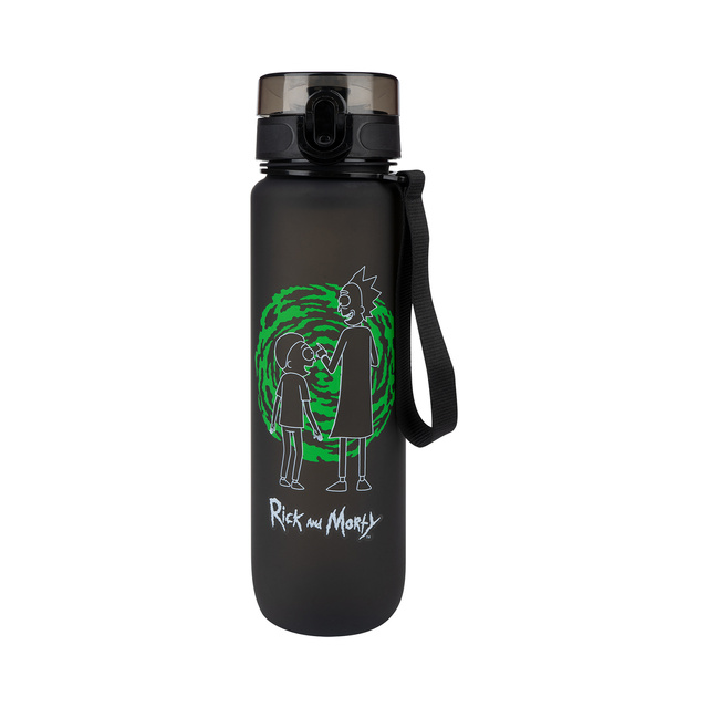 Water bottle 1L black | durable and practical | Rick and Morty