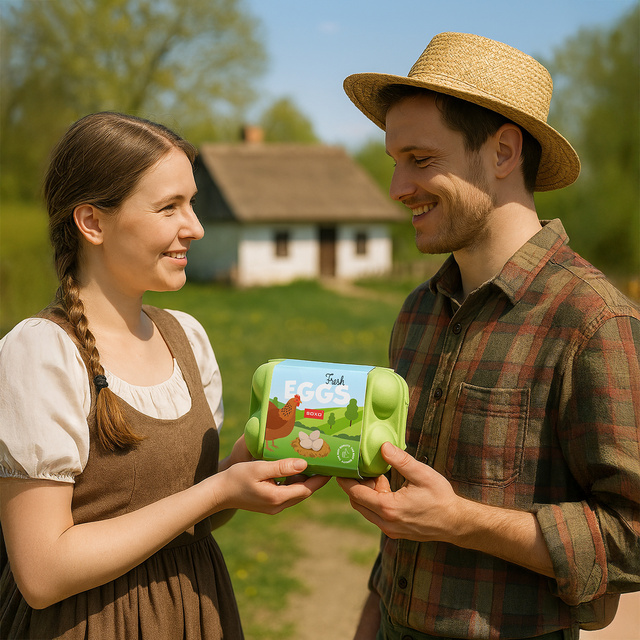 Men's Colorful Socks SOXO Country Eggs - 3 Pairs