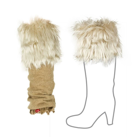 Women's SOXO furry legwarmers, long