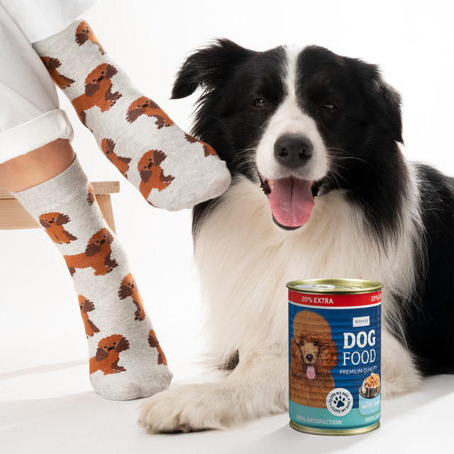 SOXO men's women's poodle socks in a can