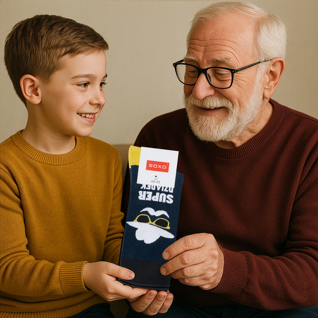 SOXO men's socks super grandpa