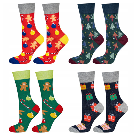 Set of 4x Colorful SOXO GOOD STUFF men's socks Christmas gift