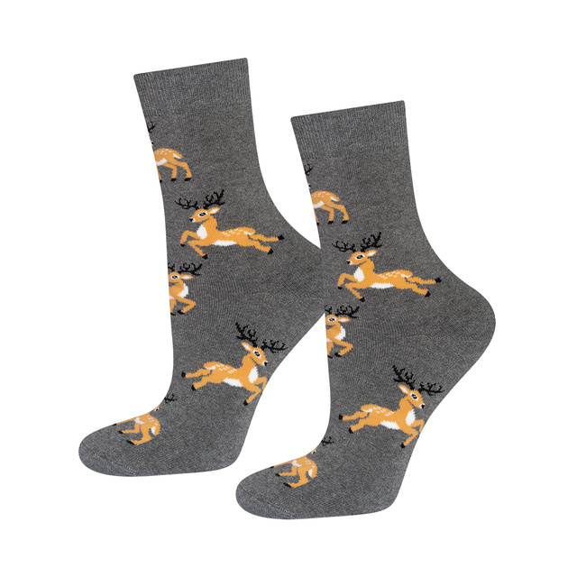 Men's and women's Soxo socks with deer motif - 3 pairs