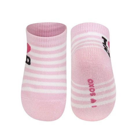 Set of 6x SOXO white baby socks with ABS inscriptions