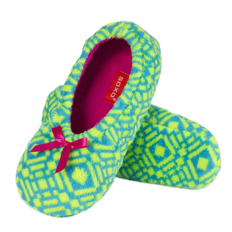 Colorful SOXO women's ballerina slippers, fluffy with a soft sole