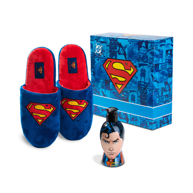 Zestaw Kapcie Męskie Superman + Żel Pod Prysznic 2w1