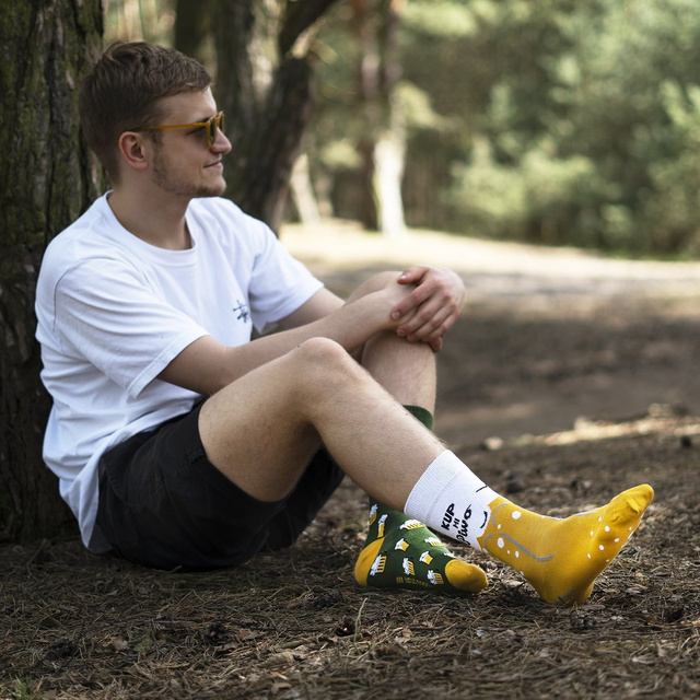 Colorful GOOD STUFF men's socks mismatched