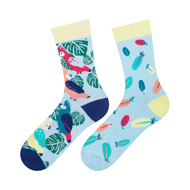 Women's colorful socks SOXO GOOD STUFF funny parrots