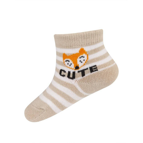 Set of 6x SOXO white baby socks with ABS inscriptions