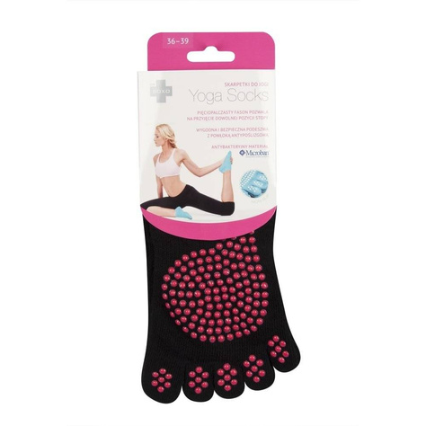 Women's black DR SOXO non-slip socks for yoga