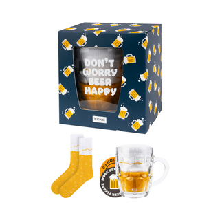 Set of men's socks SOXO in a beer mug with pads