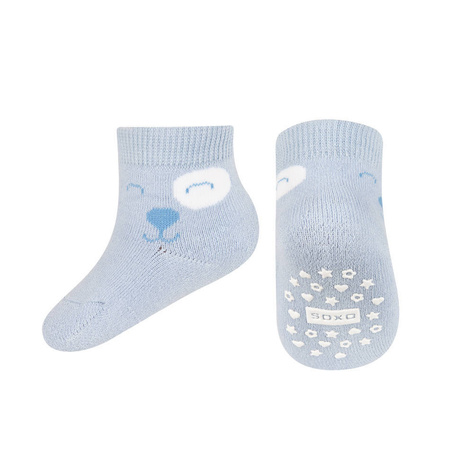 SOXO Baby socks with teddy-face with ABS