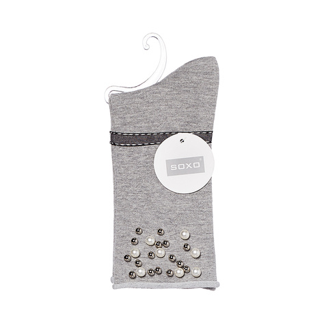 SOXO Women's socks with 'Pearls' grey