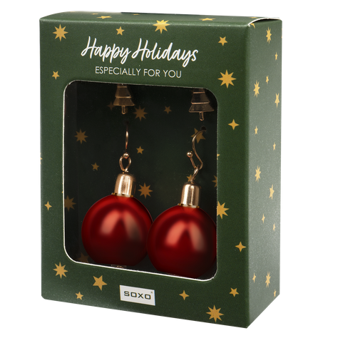 Earrings SOXO | set of baubles and Christmas tree earrings | funny gift for her | holidays