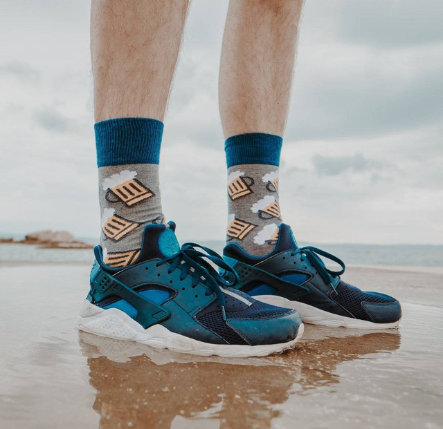 Set of 4x SOXO GOOD STUFF men's cotton socks, happy for a gift