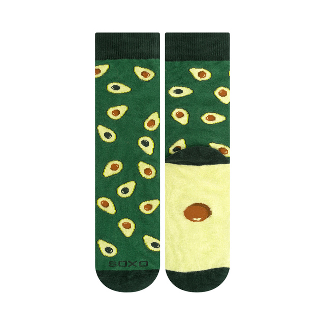 Women's Socks | Men's SOXO | Avocado in a Box | fun gift idea | fun socks for Her | for Him Unisex
