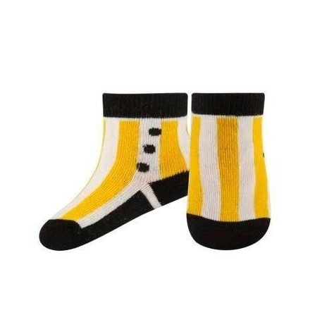 Yellow SOXO baby socks with stripes