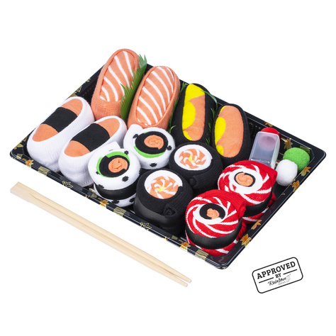 Zestaw 6x Skarpetki damskie męskie kolorowe SOXO sushi box 