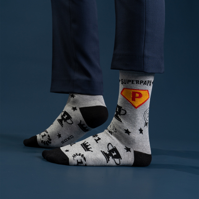 Set Super Papa Socks + Mug + Keychain