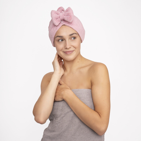 Turban kąpielowy MOMO WAY różowy | ręcznik 