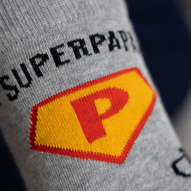 Colorful SOXO men's socks with the inscription "SuperPapa" | Father's Day gift