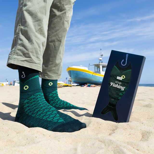 SOXO men's socks Let's go fishing in a pack