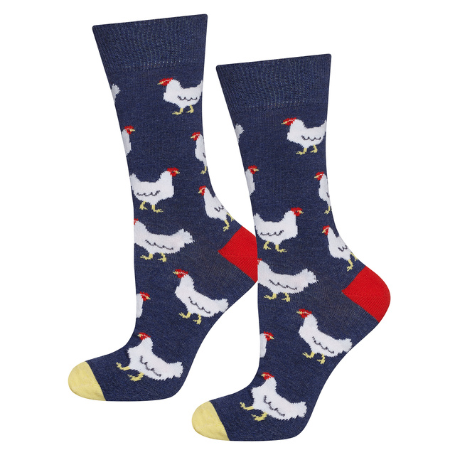 SOXO men's colorful socks hen | pizza | lantern | egg - 4 pairs