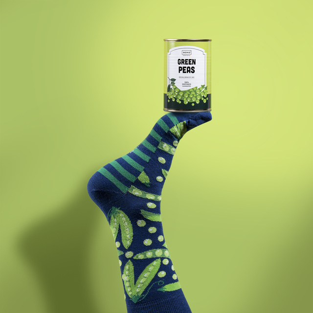 Men's colorful SOXO GOOD STUFF socks canned peas Gift