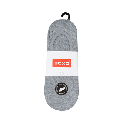 Set of 6x Men's gray SOXO socks with silicone 