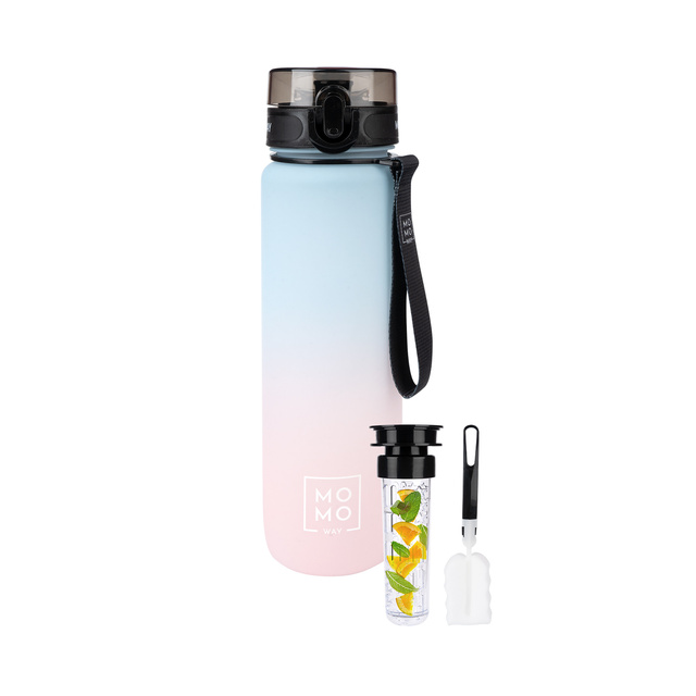 MOMO WAY Water bottle blue and pink | ideal for travel | BPA free | Tritan