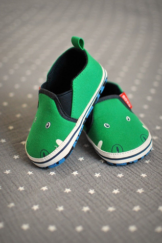 SOXO baby slippers green crocodiles