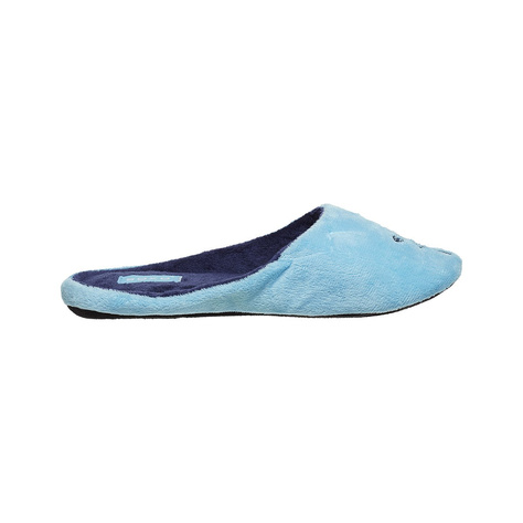 Blue women's slippers with embroidery SOXO with a hard TPR sole