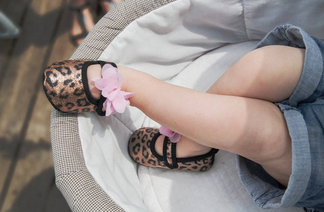 Baby SOXO ballerinas slippers with leopard print