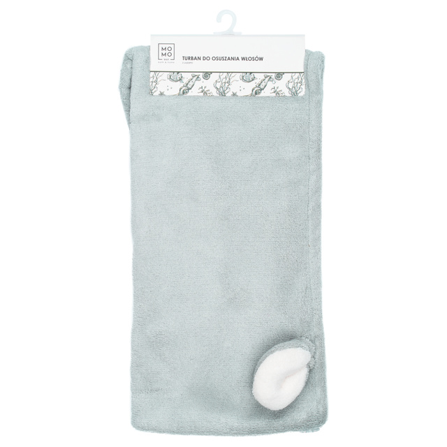 MOMO WAY gray teddy bear towel bath turban