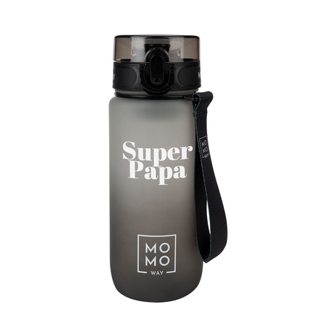 Butelka na wodę Super Papa 600 ml czarna | BPA free | Tritan 