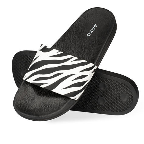 Comfort Women's and Men's Beach Flip-flops SOXO Zebra | Perfect for Beach Holidays and Swimming Pool | Rubber