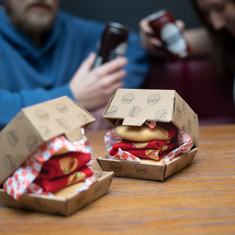 Skarpetki Damskie | Męskie SOXO Hamburger w pudełku