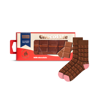 Funny women's socks SOXO GOOD STUFF chocolate bar for a gift