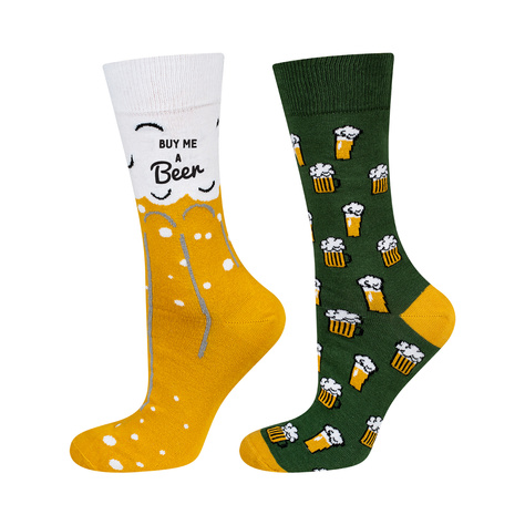 Men's colorful SOXO GOOD STUFF socks funny beer