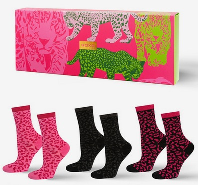 Skarpetki Leopard Różowe 3-pak