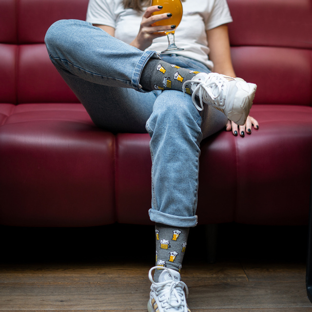 Set of 4x SOXO GOOD STUFF men's cotton socks, happy for a gift