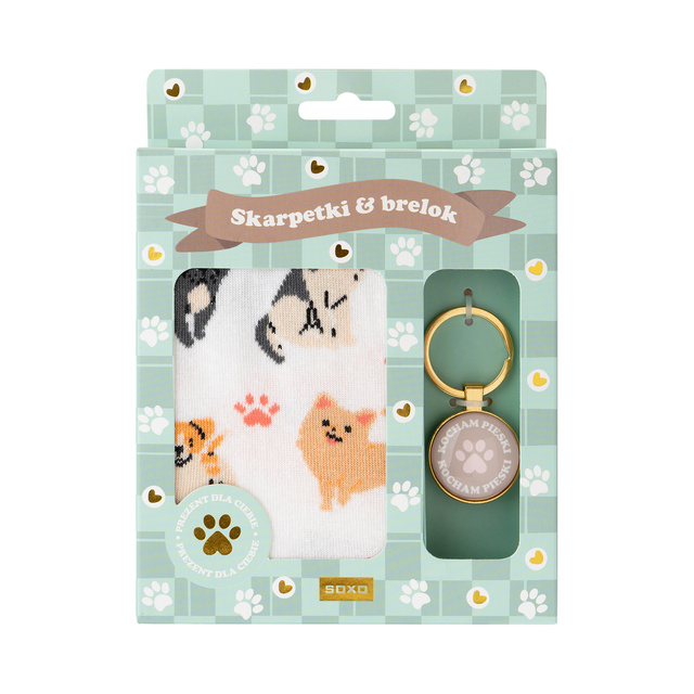 I Love Dogs Socks + Keychain Set
