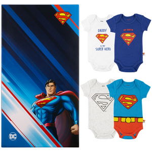 Set of 4x Warner Bros Superman baby bodysuits