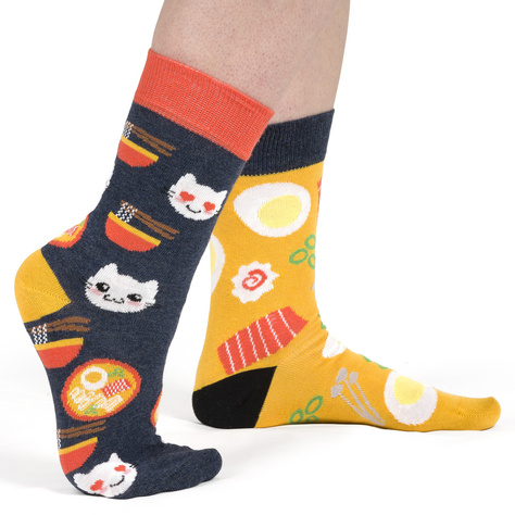 Set of 5x Colorful SOXO women's socks mismatched cotton funny Pizza