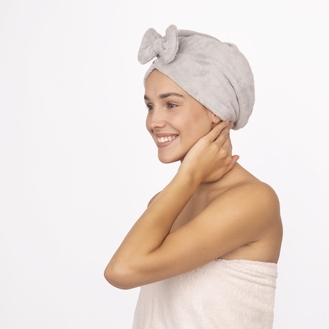  MOMO WAY gray bath turban | towel