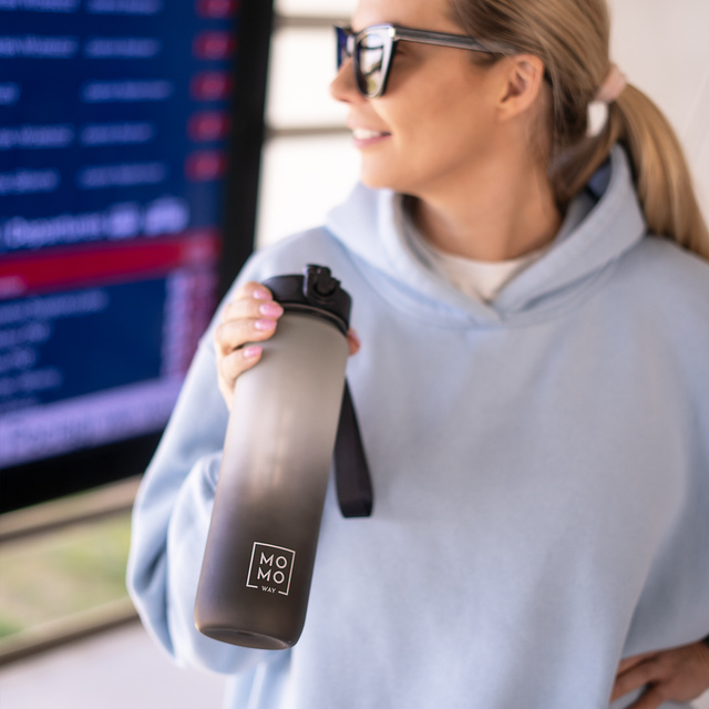 Tritan Water Bottle Gray-Black